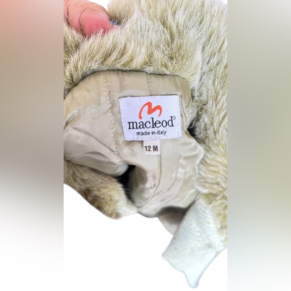 Macleod Kids Italian Wool Double-Breasted Coat with Faux Fur Trim - Picture 6 of 7